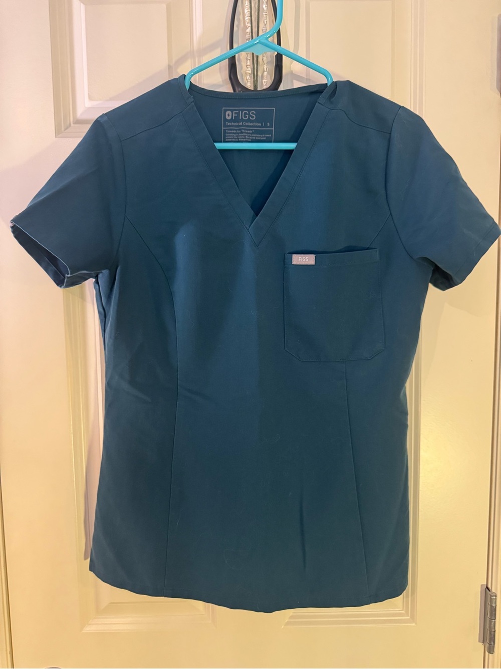 FIGS Deep Teal V-Neck Scrub Top